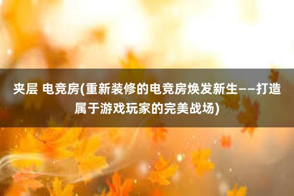 夹层 电竞房(重新装修的电竞房焕发新生——打造属于游戏玩家的完美战场)