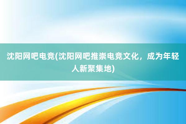 沈阳网吧电竞(沈阳网吧推崇电竞文化，成为年轻人新聚集地)