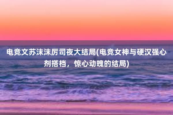 电竞文苏沫沫厉司夜大结局(电竞女神与硬汉强心剂搭档，惊心动魄的结局)