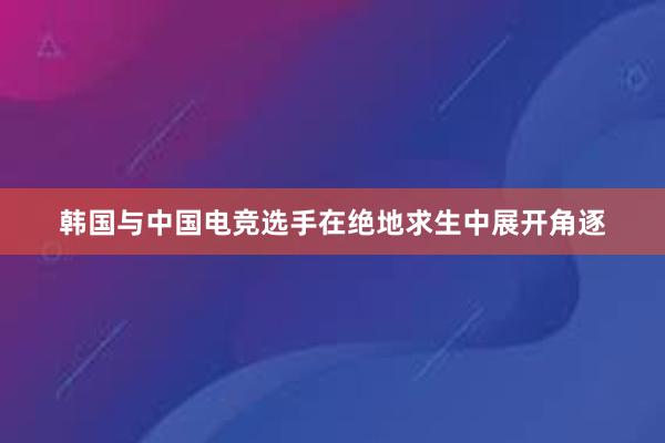 韩国与中国电竞选手在绝地求生中展开角逐