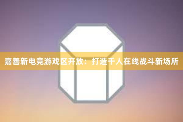 嘉善新电竞游戏区开放：打造千人在线战斗新场所