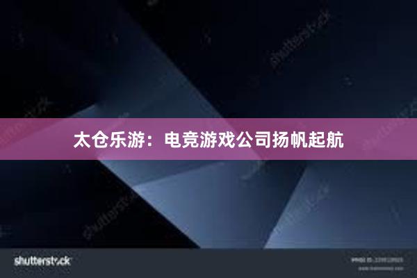 太仓乐游：电竞游戏公司扬帆起航