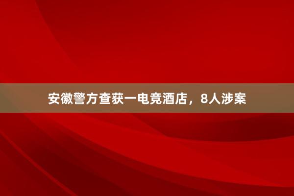 安徽警方查获一电竞酒店，8人涉案