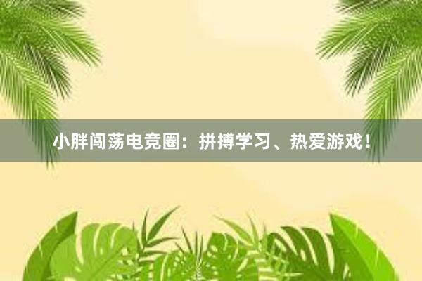 小胖闯荡电竞圈：拼搏学习、热爱游戏！