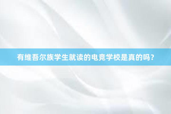 有维吾尔族学生就读的电竞学校是真的吗？