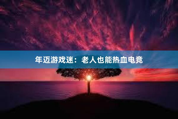 年迈游戏迷：老人也能热血电竞