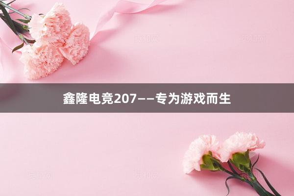 鑫隆电竞207——专为游戏而生